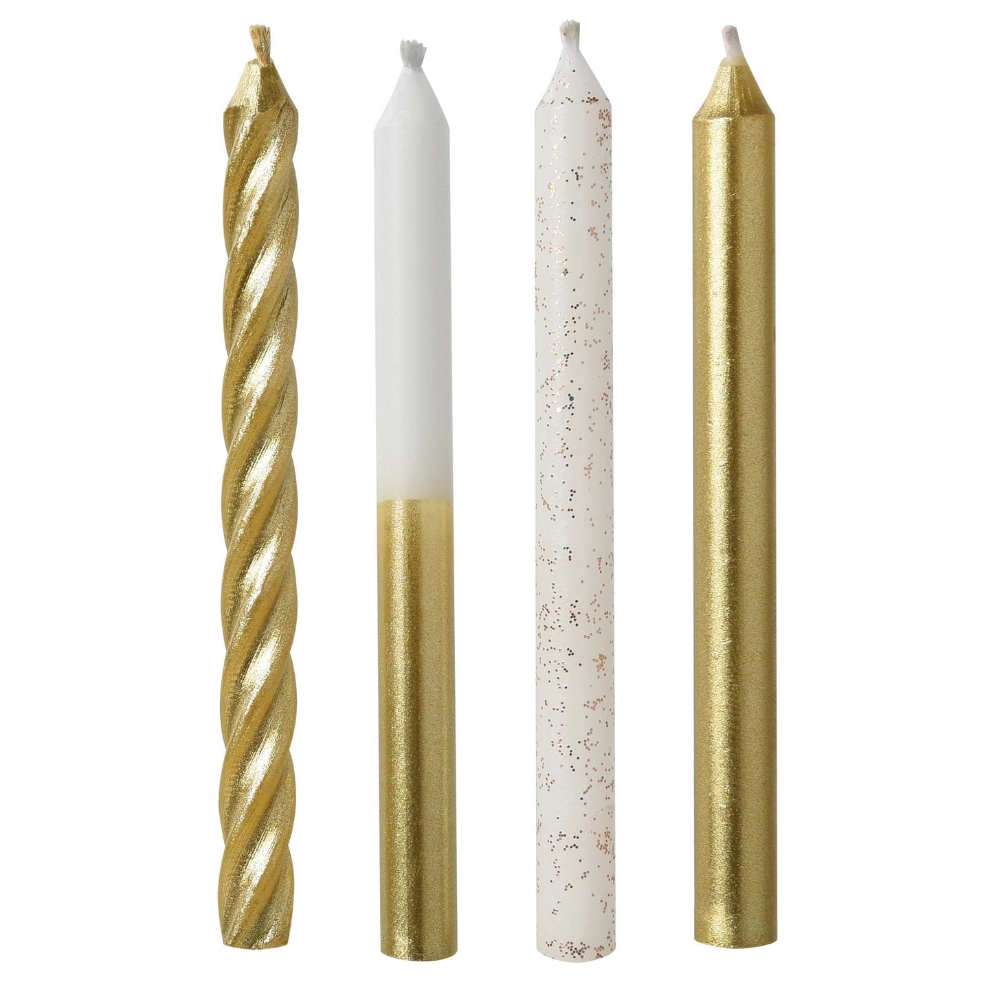 GOLD METALLIC MIXED BIRTHDAY CANDLES