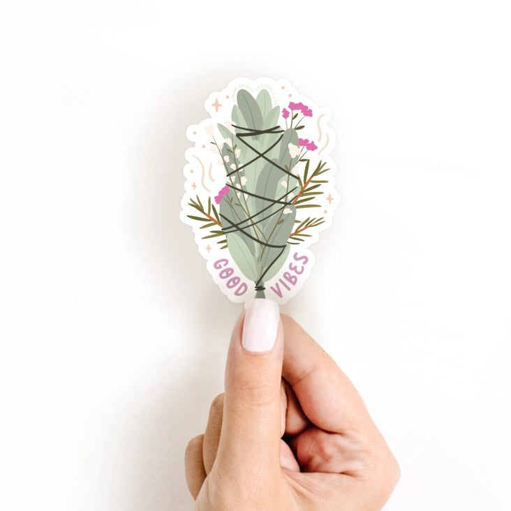 good vibes smudge stick sticker