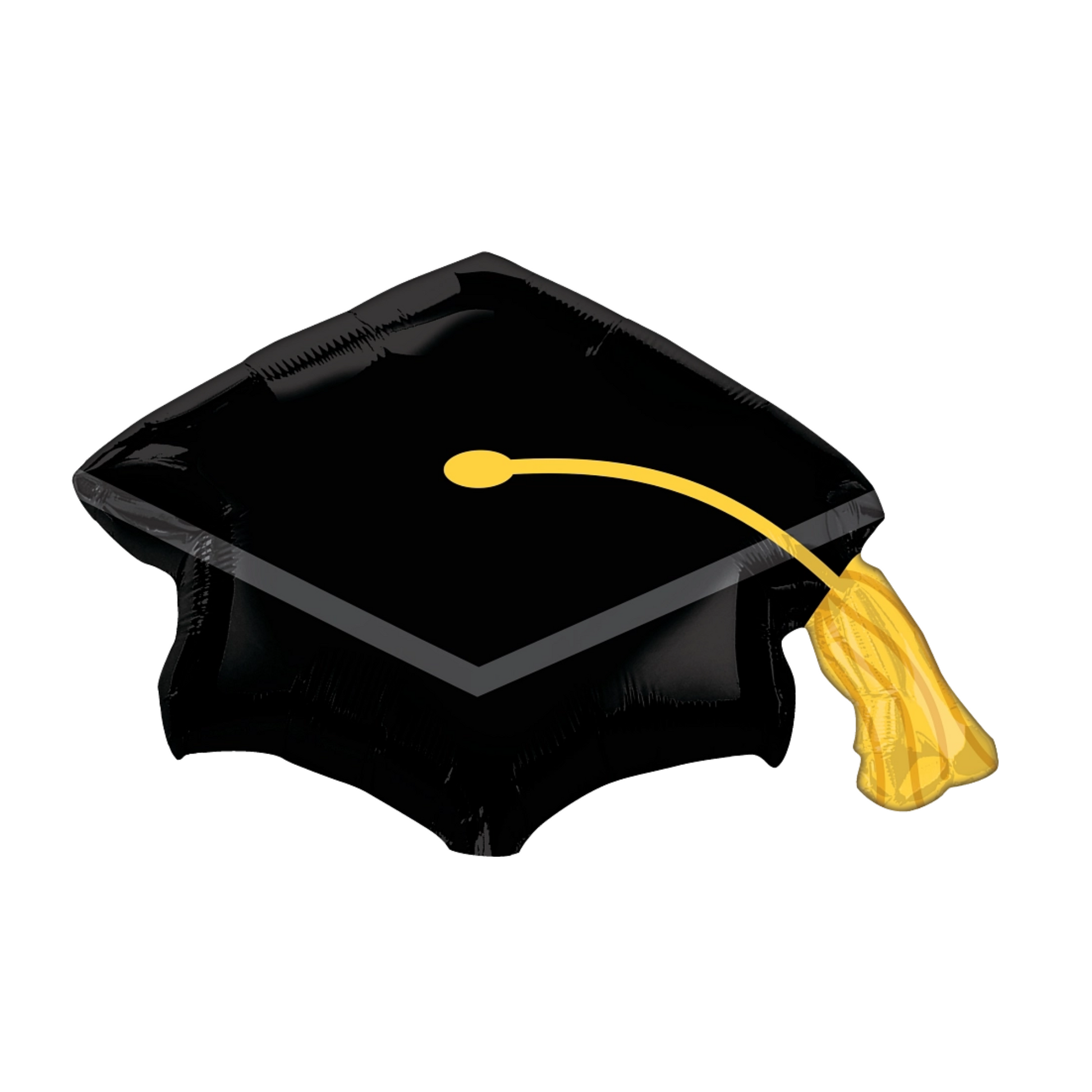 large black and gold tassel grad cap foil balloon