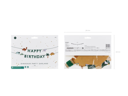 dinosaur party garland - happy birthday banner 