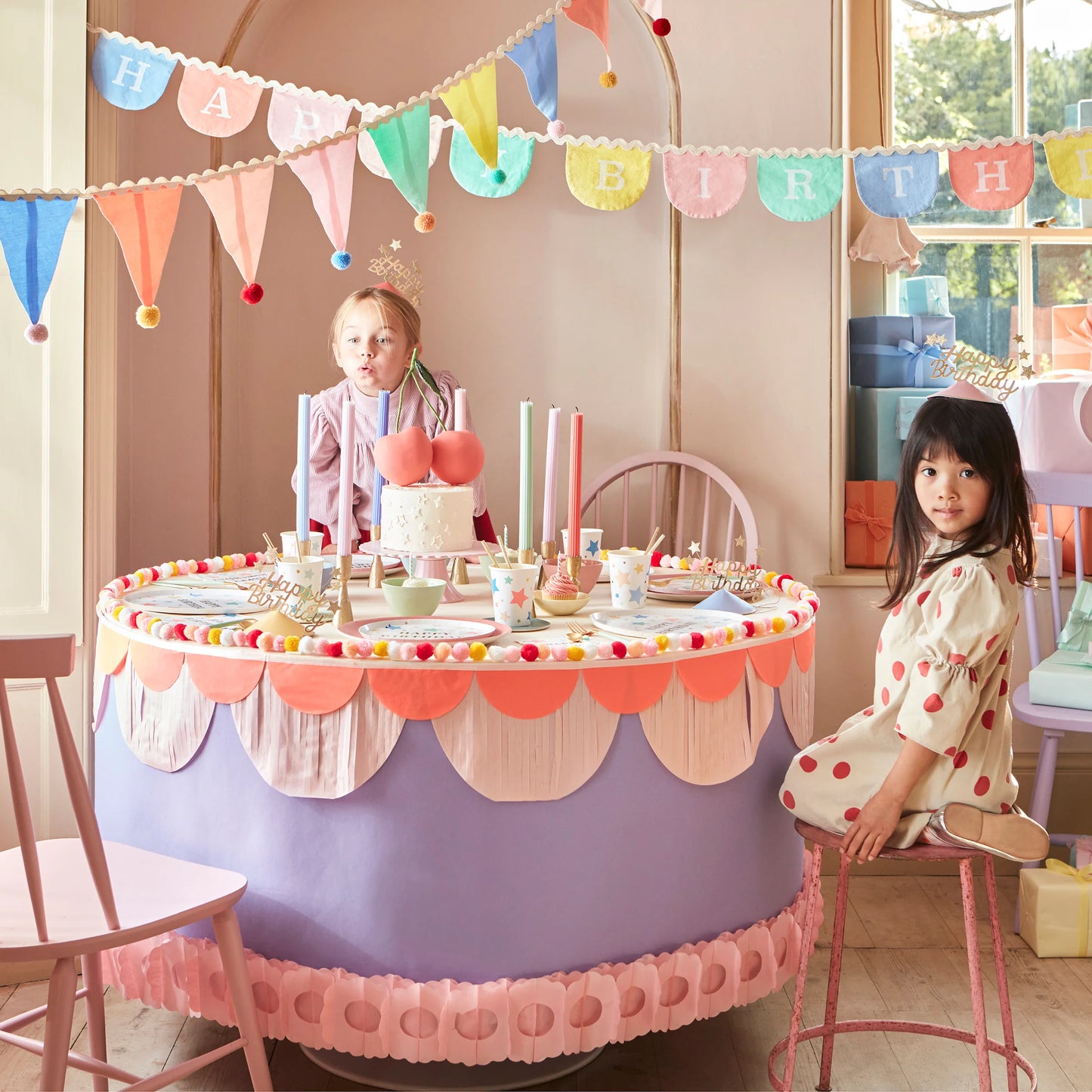 happy birthday fabric garland by meri meri 
