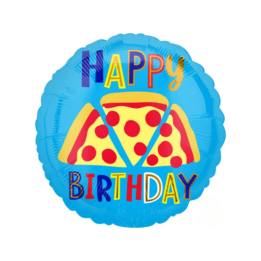 happy birthday pizza foil balloon