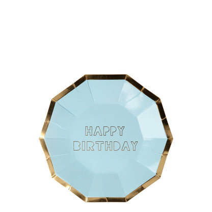 happy birthday plates - pack of 8 in 8 colours By Meri Meri