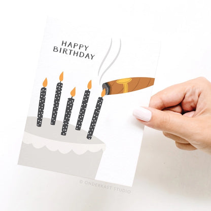 happy birthday cigar greeting card