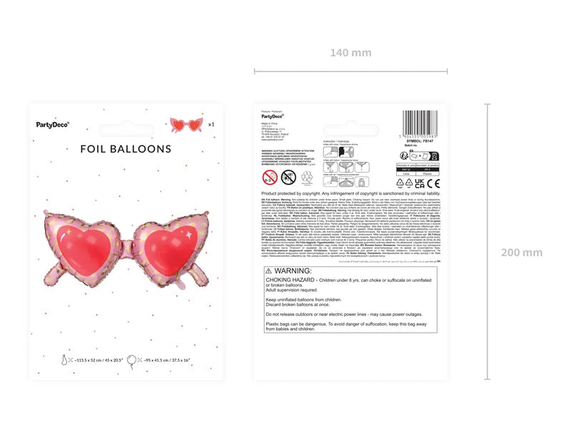 sunglasses foil balloon packaging