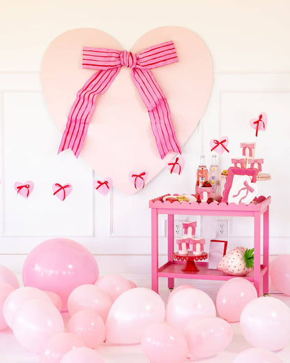 hearts felt banner with balloons and mini valentines cart 