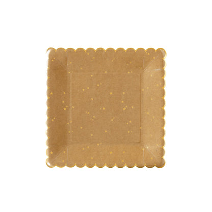 christmas kraft with gold stars dinner plates