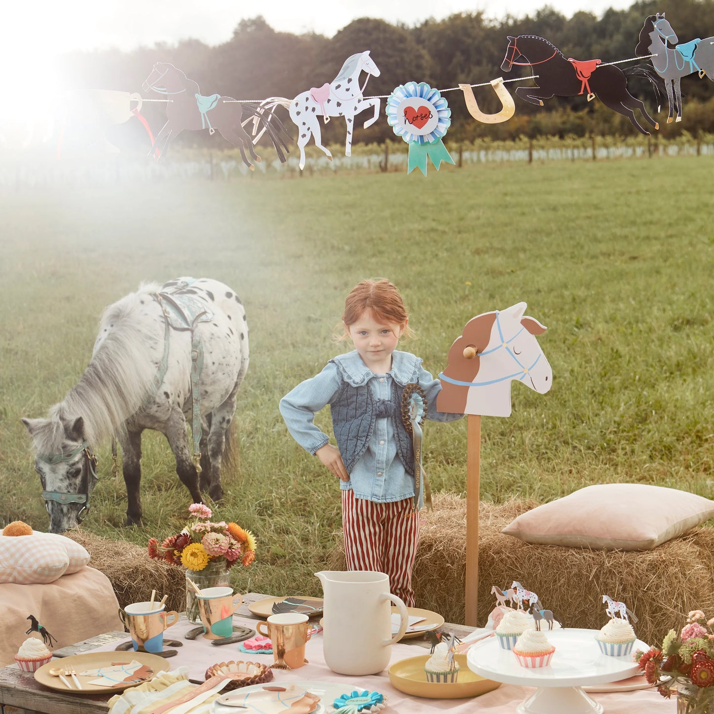 horse themed celebration tablescape 