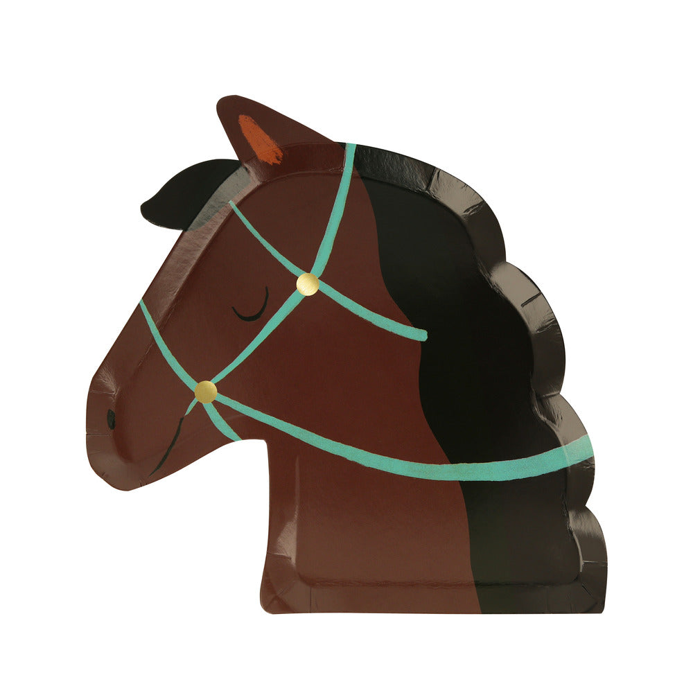 brown horse plates by meri meri 
