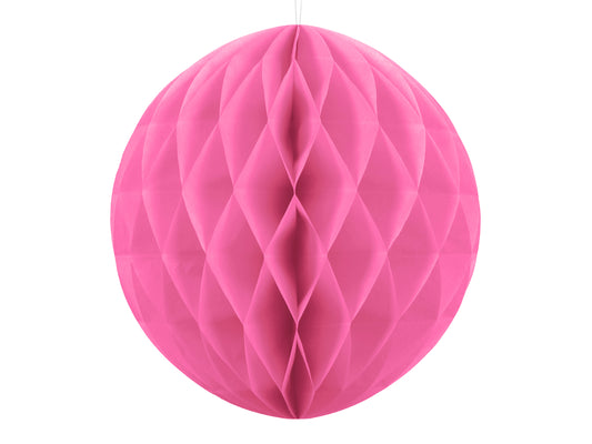 hot pink honeycomb balls available in three sizes 