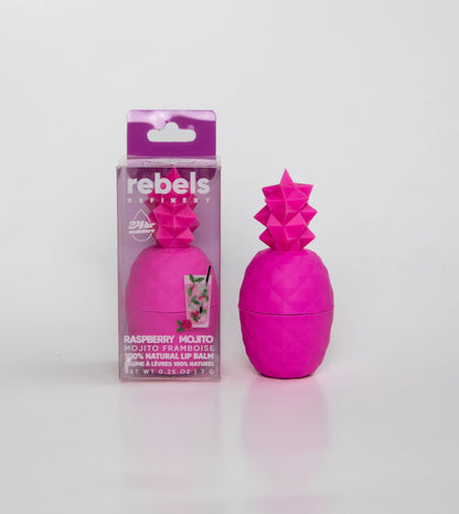 hot pink pine apple shaped raspberry mojito natural lip balm by rebels re