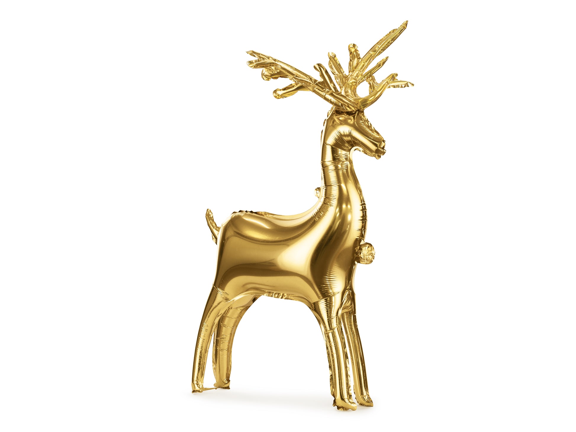 large gold reindeer air filled foil balloon 