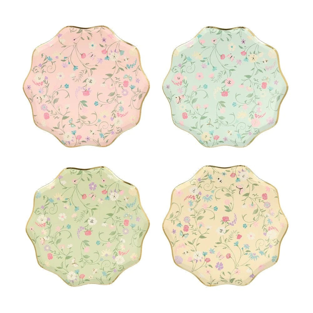 floral sides plates by laduree paris x meri meri