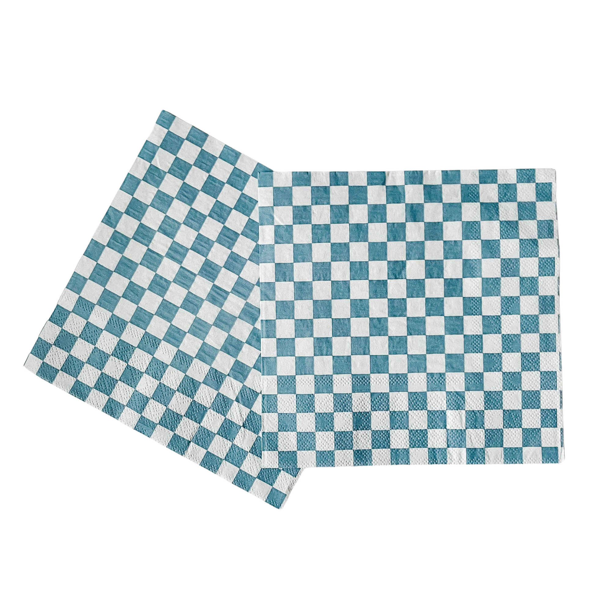 large blue checkered napkins by Josi James 