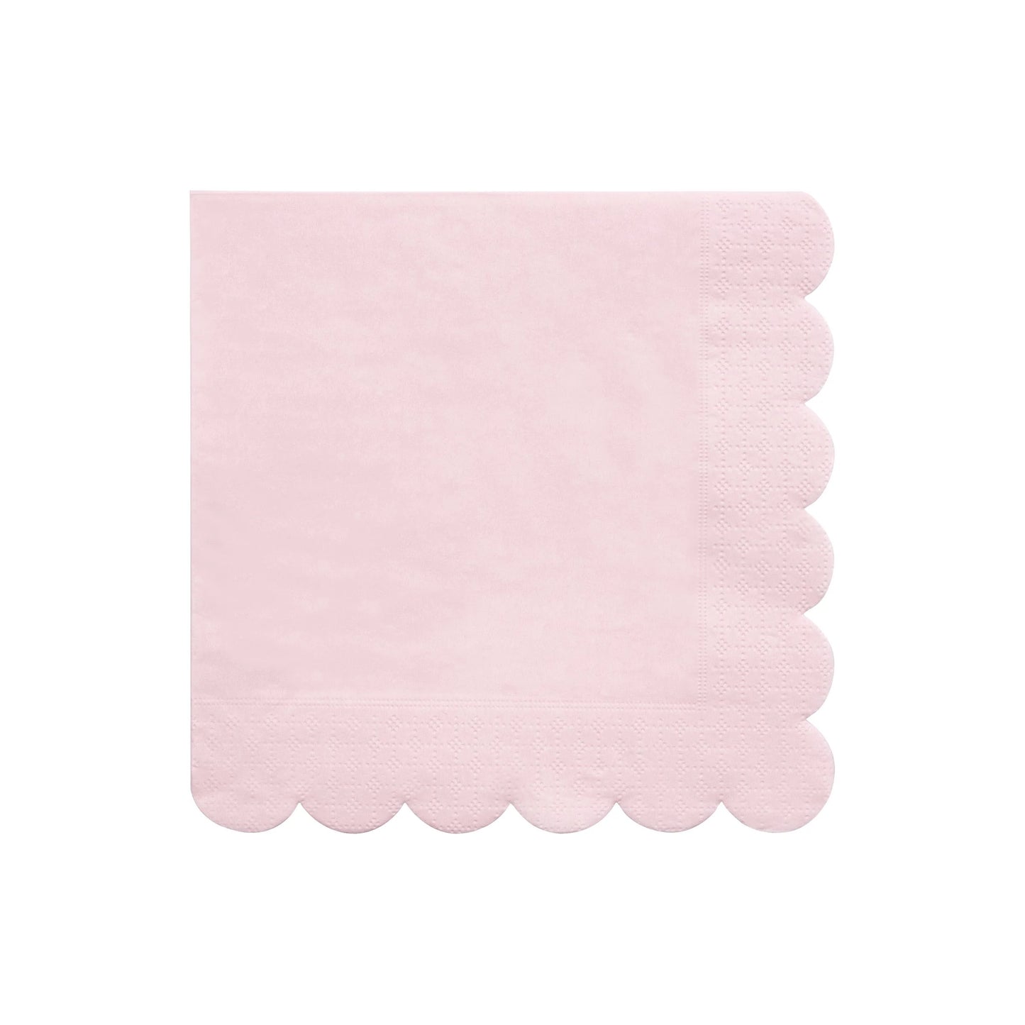 large candy pink napkins with scalloped edge