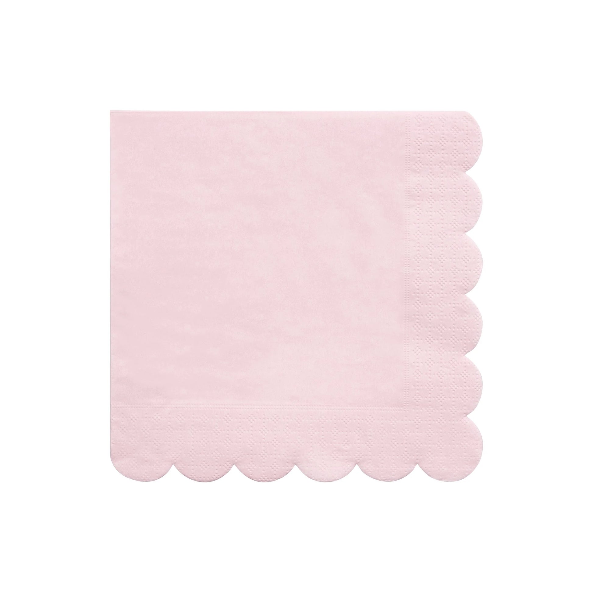 large candy pink napkins with scalloped edge