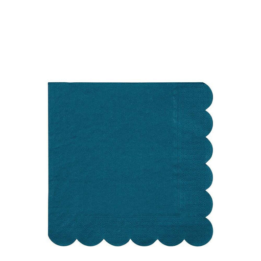 large scallop edge dark teal green dinner napkins - pack of 20 