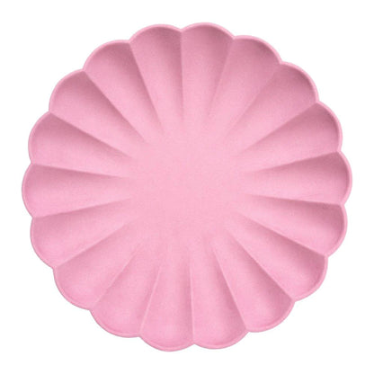 large deep pink bamboo plates by meri meri