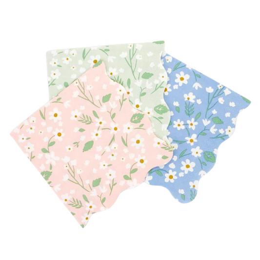 large ditsy floral napkins by meri meri in 4 colours - pack of 20 