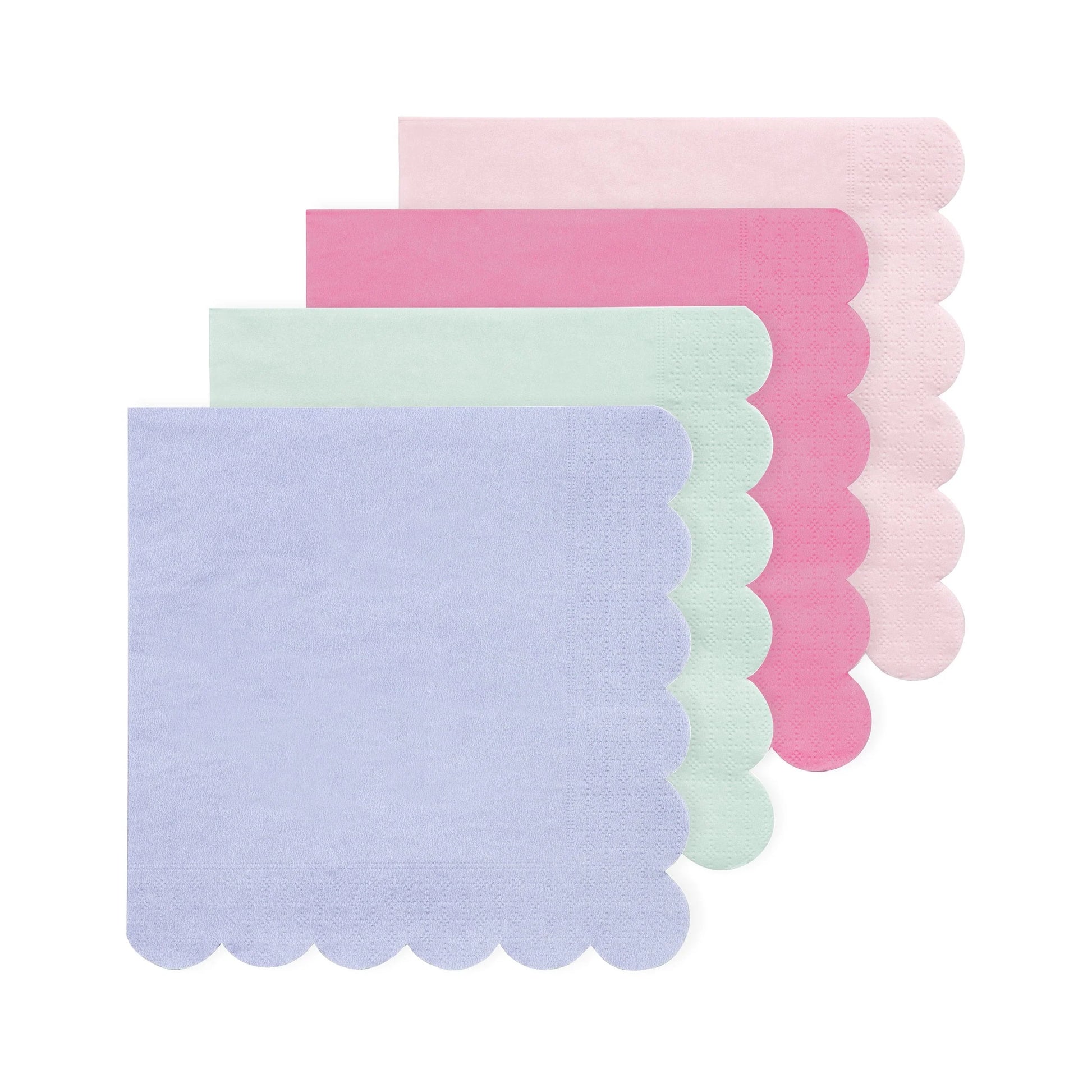 large multicolour napkins with scalloped edge