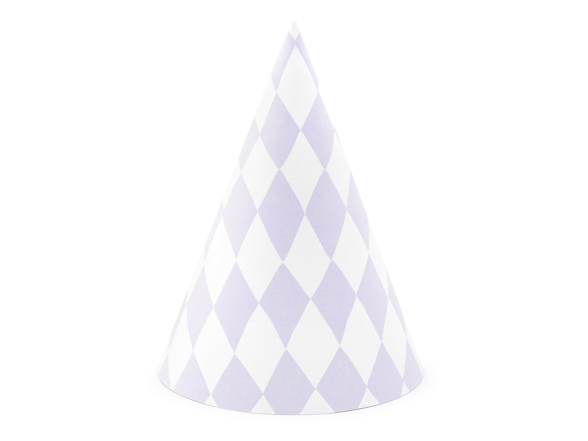 pastel lilac checkered party hats - diamond checkered