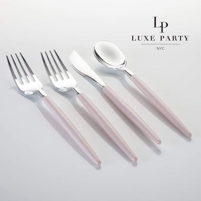 luxe party - blush and silver reusable cutlery set