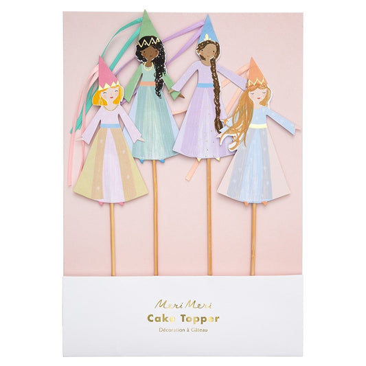 magical princess cake toppers by meri meri pack of 4 with ribbon 