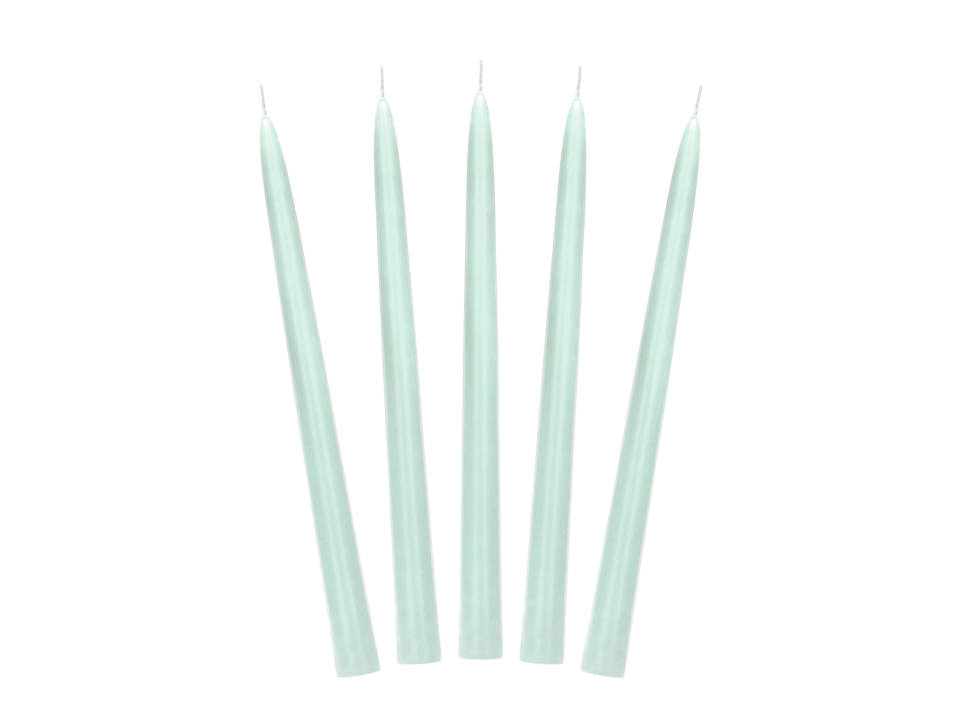 mint green tapered candles