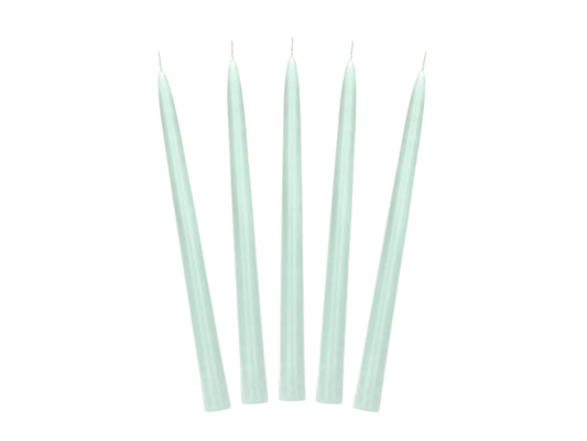 mint green tapered candles