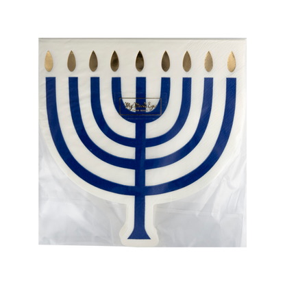 SHAPED MENORAH LUNCHEON NAPKINS pack of 18