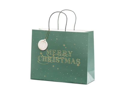 GREEN MERRY CHRISTMAS GIFT BAG