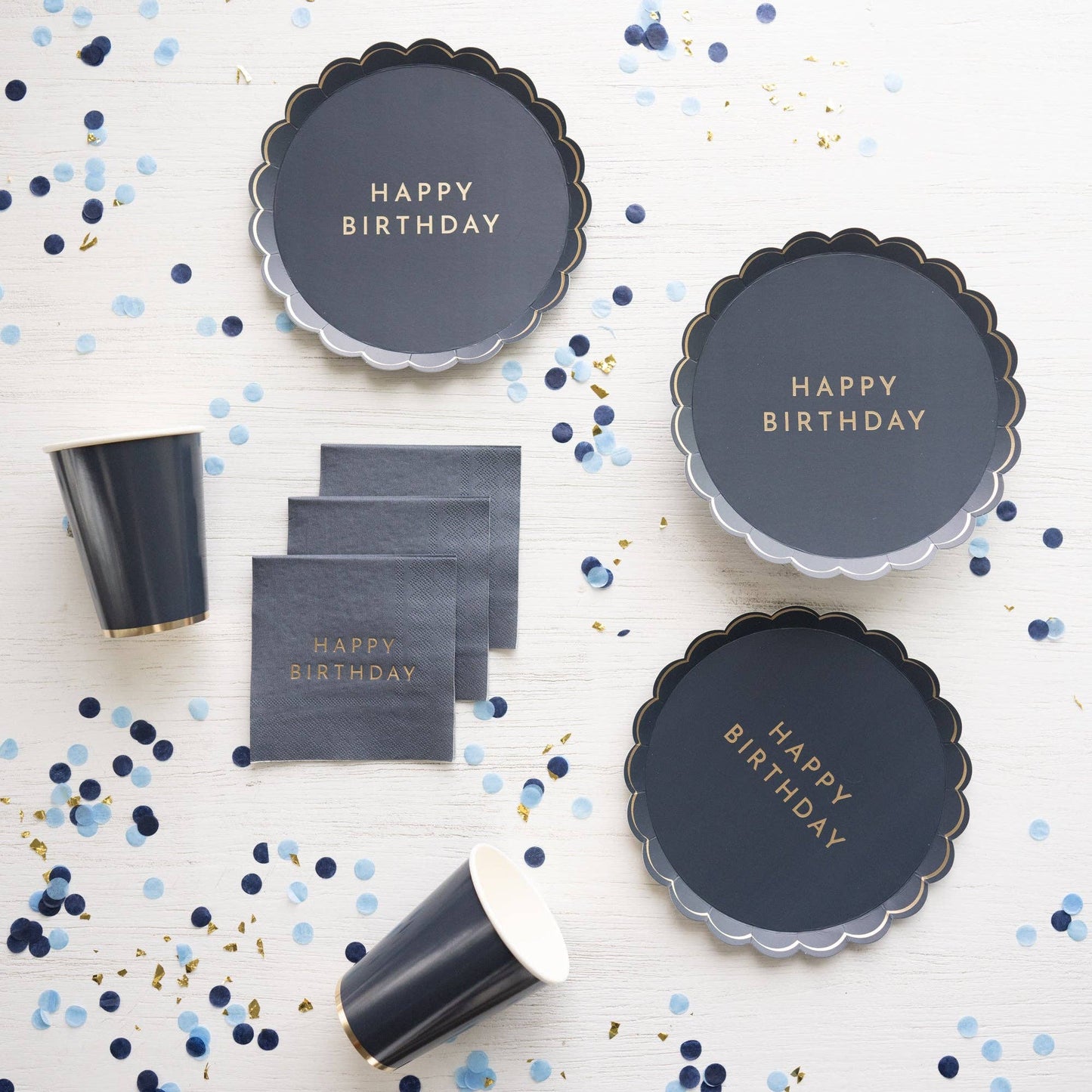 midnight blue signature paper cups by Bonjour Fête