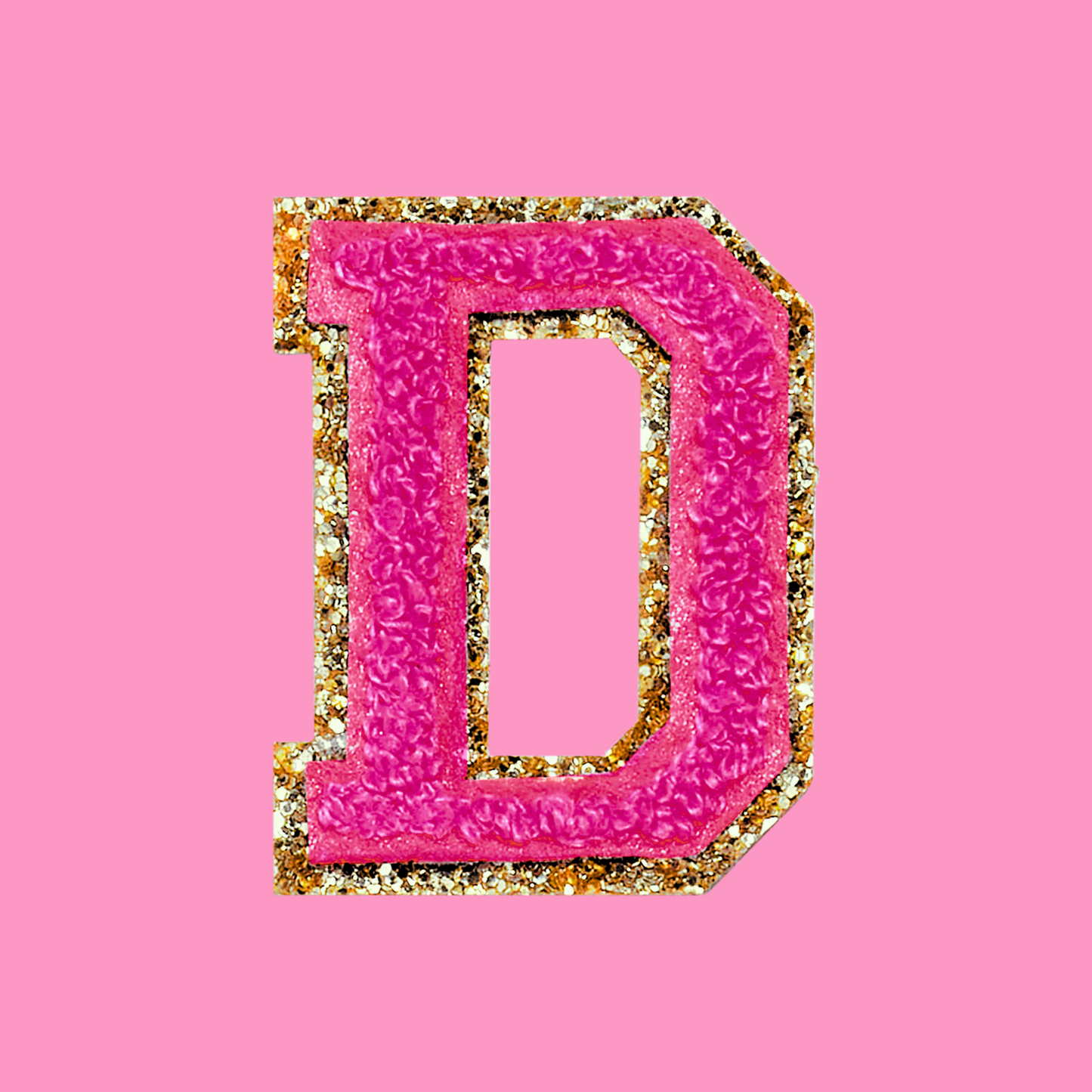 MINI CHENILLE VARSITY LETTER PATCH - HOT PINK