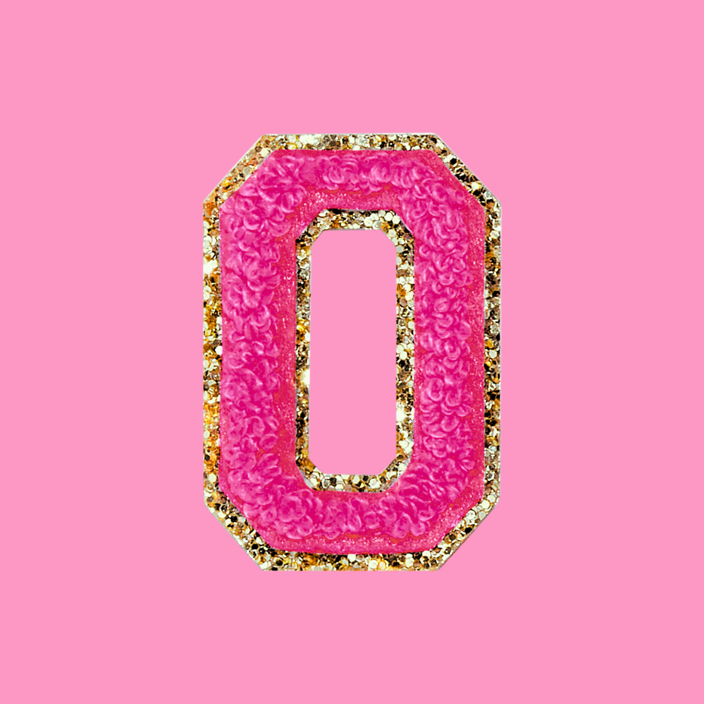 MINI CHENILLE VARSITY LETTER PATCH - HOT PINK