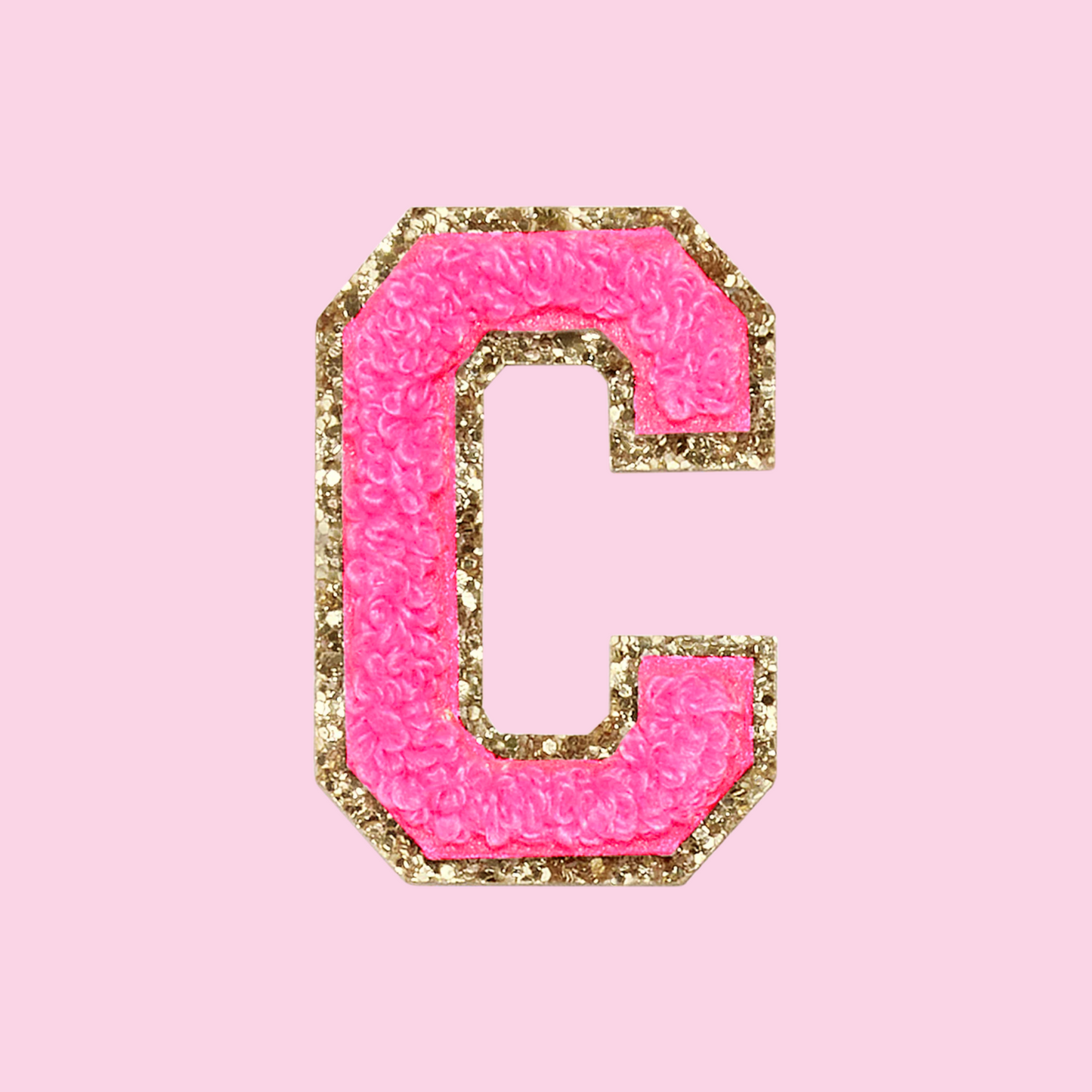 MINI CHENILLE VARSITY LETTER PATCH - NEON PINK