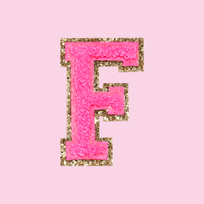 MINI CHENILLE VARSITY LETTER PATCH - NEON PINK