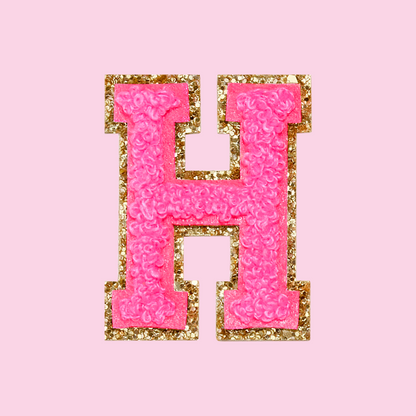 MINI CHENILLE VARSITY LETTER PATCH - NEON PINK