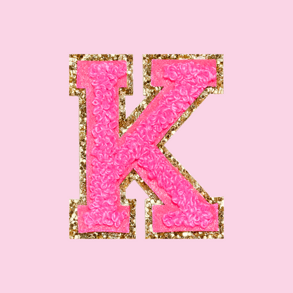 MINI CHENILLE VARSITY LETTER PATCH - NEON PINK