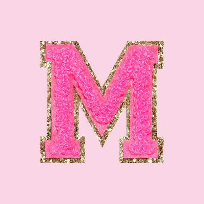 MINI CHENILLE VARSITY LETTER PATCH - NEON PINK