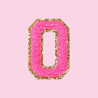 MINI CHENILLE VARSITY LETTER PATCH - NEON PINK