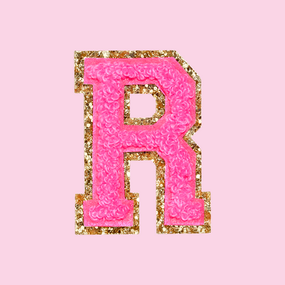 MINI CHENILLE VARSITY LETTER PATCH - NEON PINK