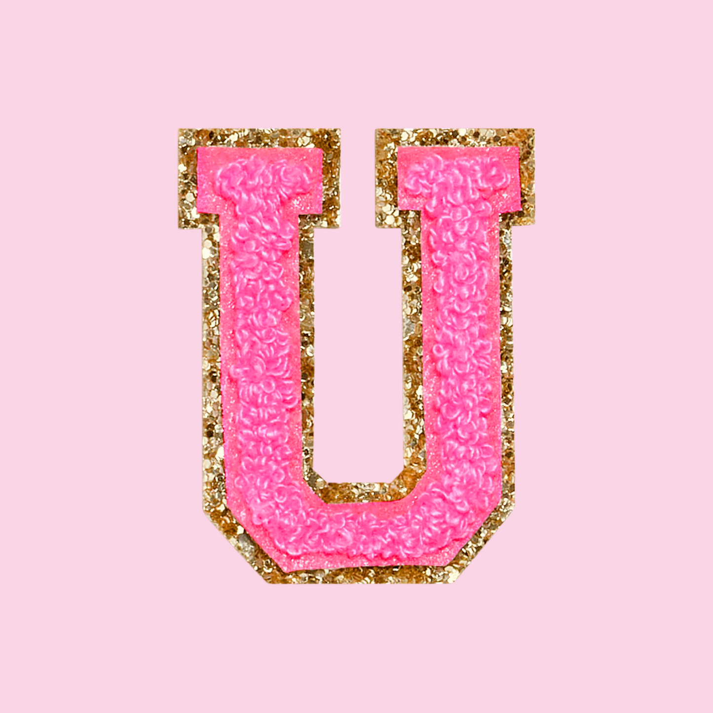 MINI CHENILLE VARSITY LETTER PATCH - NEON PINK