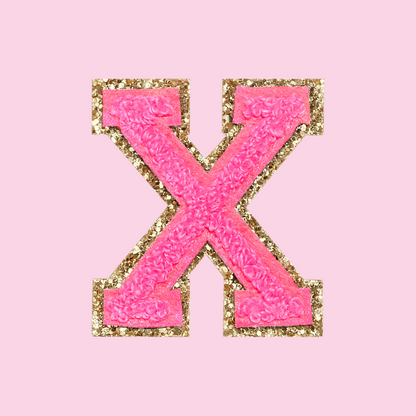 MINI CHENILLE VARSITY LETTER PATCH - NEON PINK