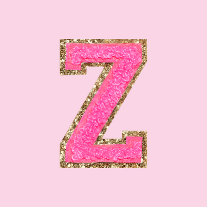 MINI CHENILLE VARSITY LETTER PATCH - NEON PINK