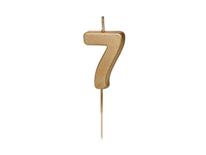 mini gold number 7 candle