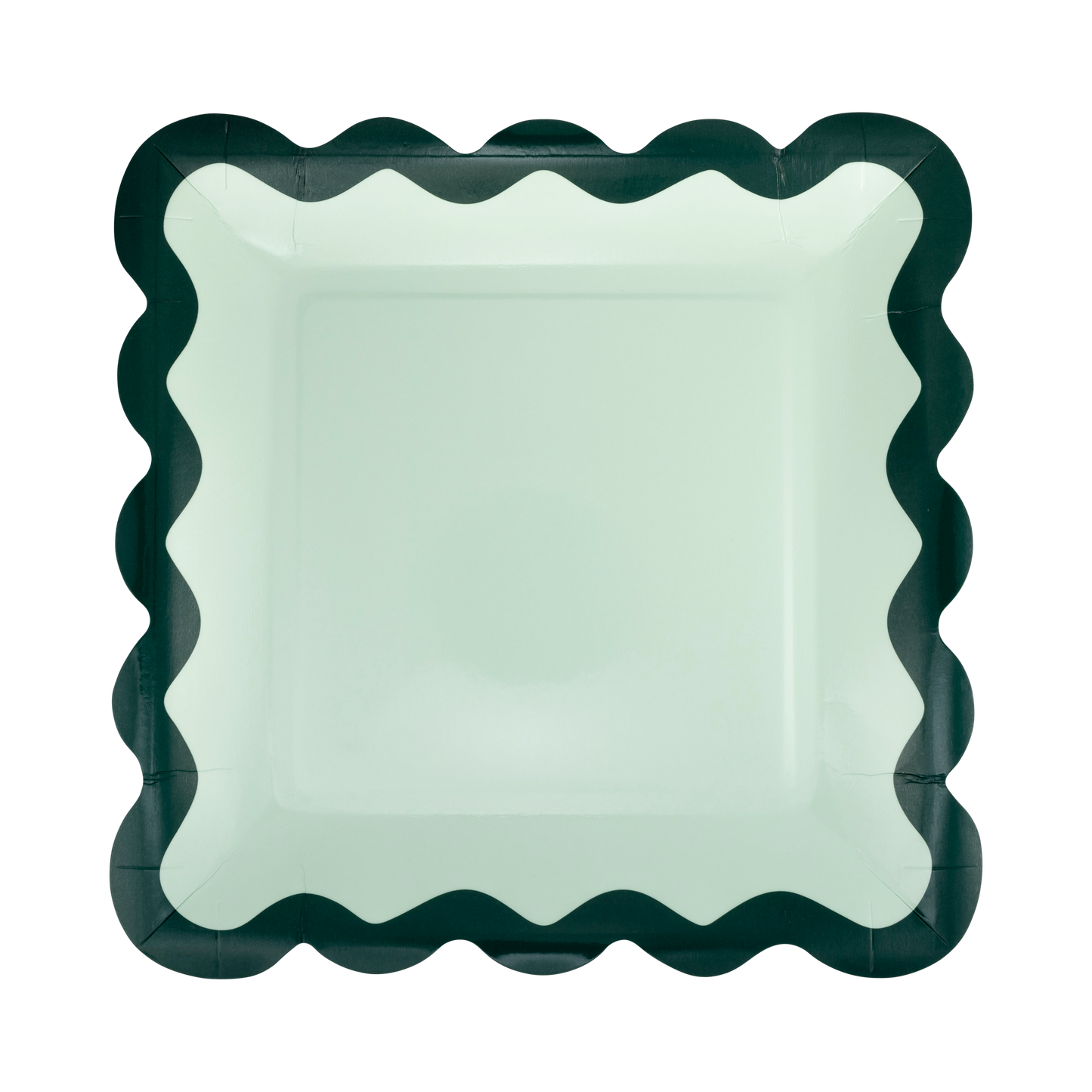 mint and green scalloped dinner plates 