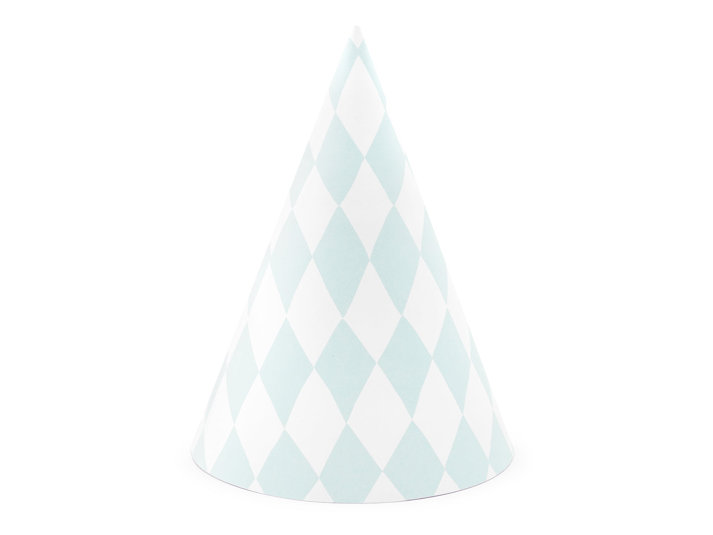 pastel mint checkered party hats - diamond checkered