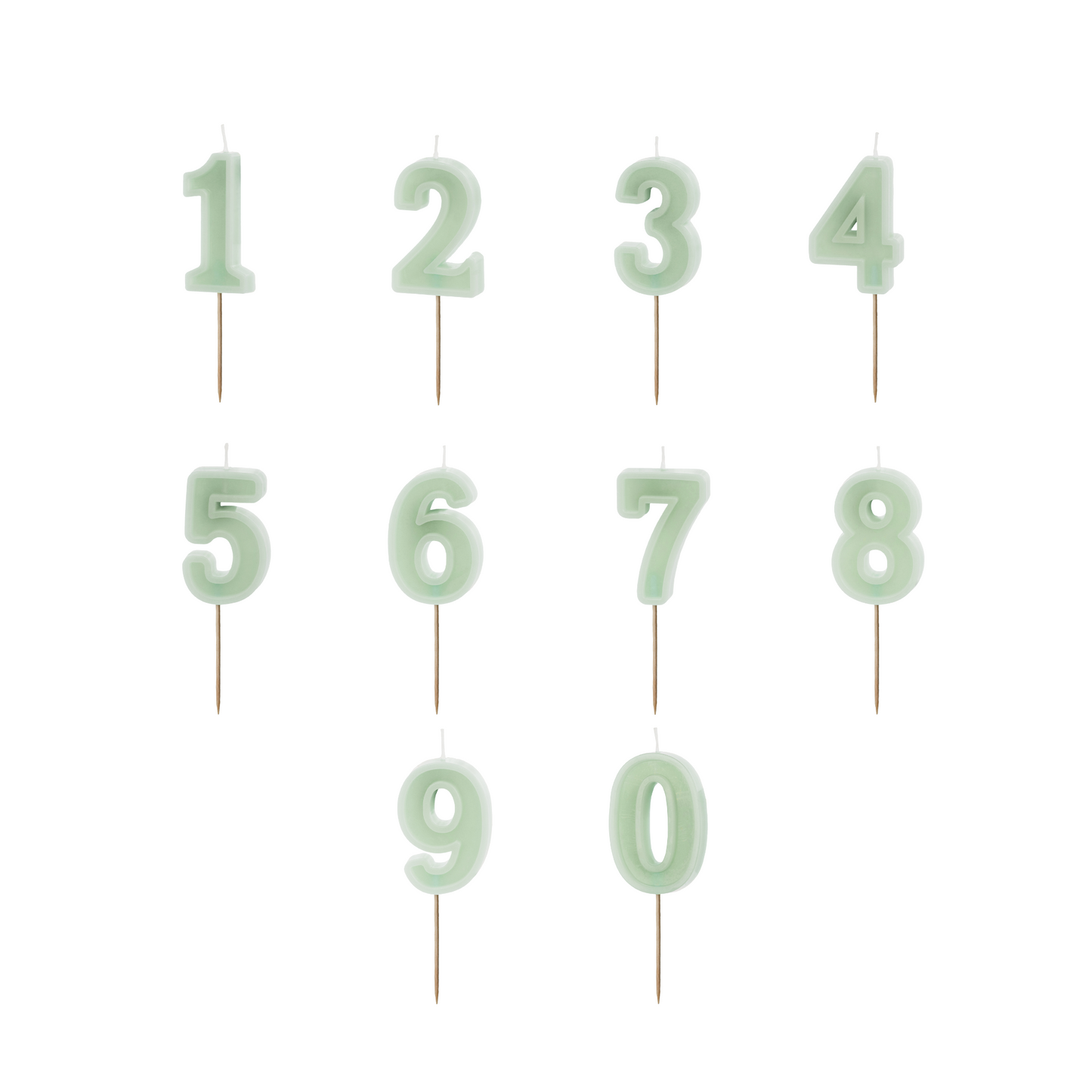 MINT GREEN CANDLE NUMBERS