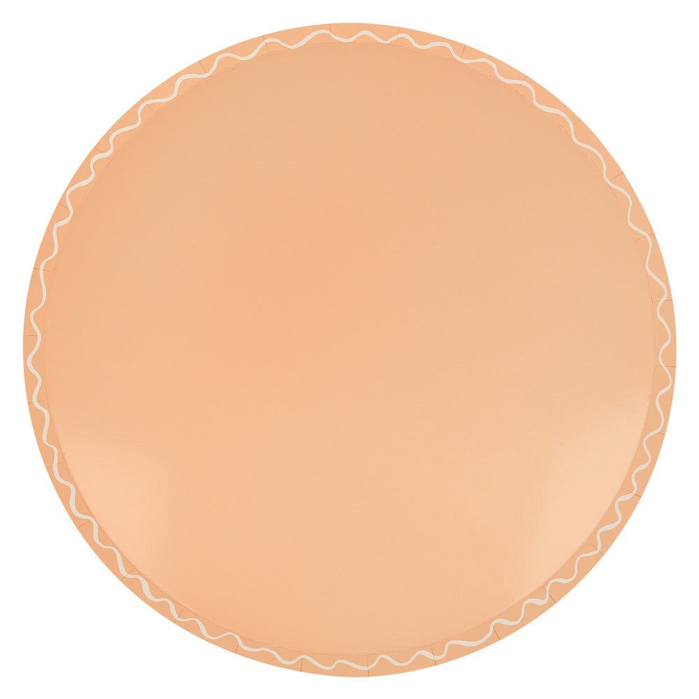 mixed wavy line plates apricot colour 