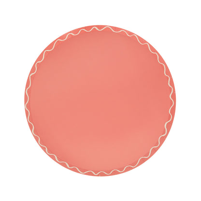 mixed wavy side plates meri meri in coral
